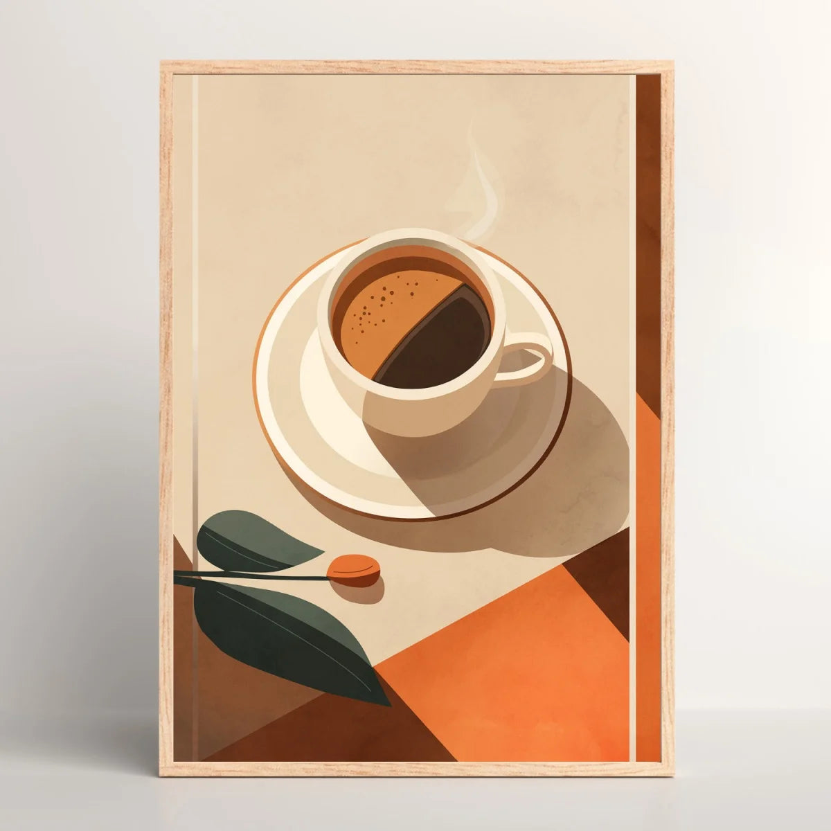 Vintage Coffee Plant Warm Stripes Canvas Prints Poster Retro MinimalistSuitable for Decoration in Living Rooms Bedrooms The Home Essentials