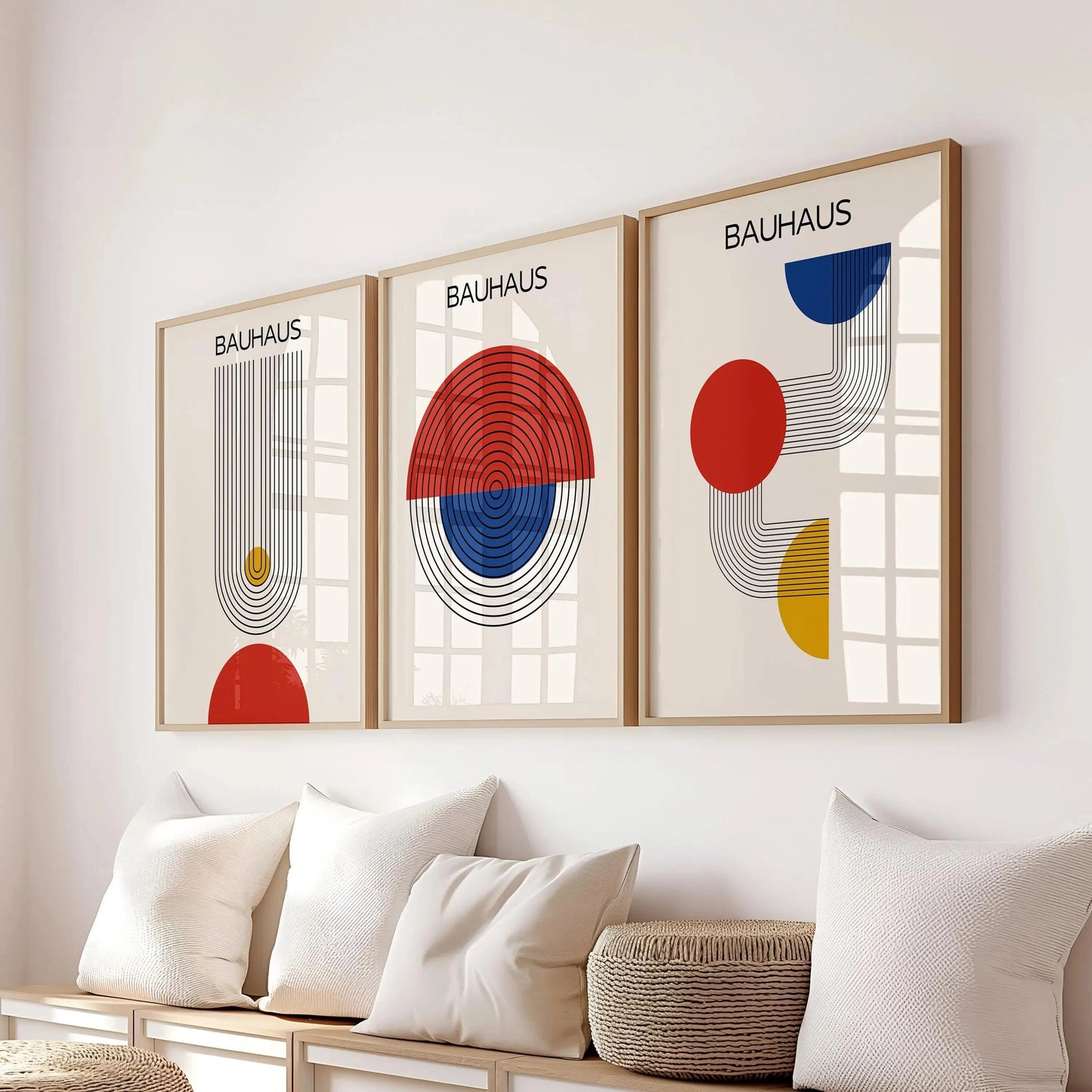 Blue & Yellow Wavy Line Abstract Art Canvas Poster Mid Century Geometric Wall Art Poster for Modern Living Room Home Decor The Home Essentials