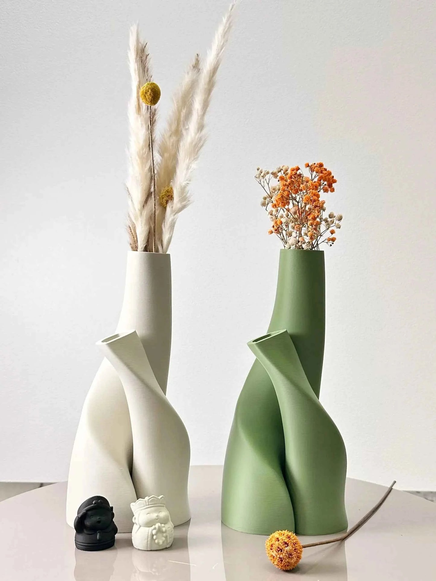 2 Piece Set of Special-Shaped Double Vase, Creative Dried Flower Vase, Multi-Color Optional, Suitable for Living Room, Kitchen,