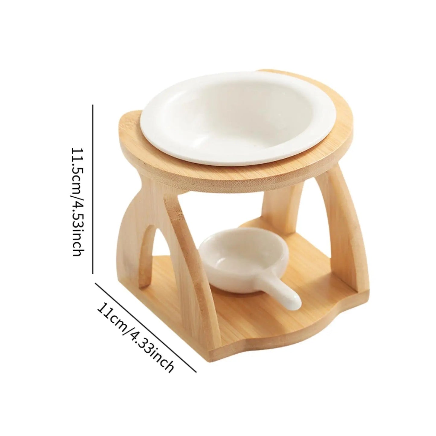Ceramic Candle Holder Essential Oil Burner Diffuser Furnace Warmer Tealight Candle Wood Base Lamp Porcelain Living Room Decor The Home Essentials