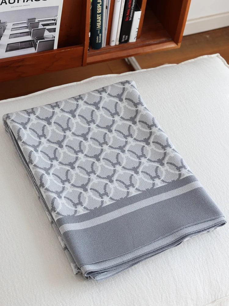 BENMO HOUSE Retro  Knitted Sofa Cover Blanket Air Conditioned Nap Blanket Spring Summer Seasonal Universal Geometry P... The Home Essentials