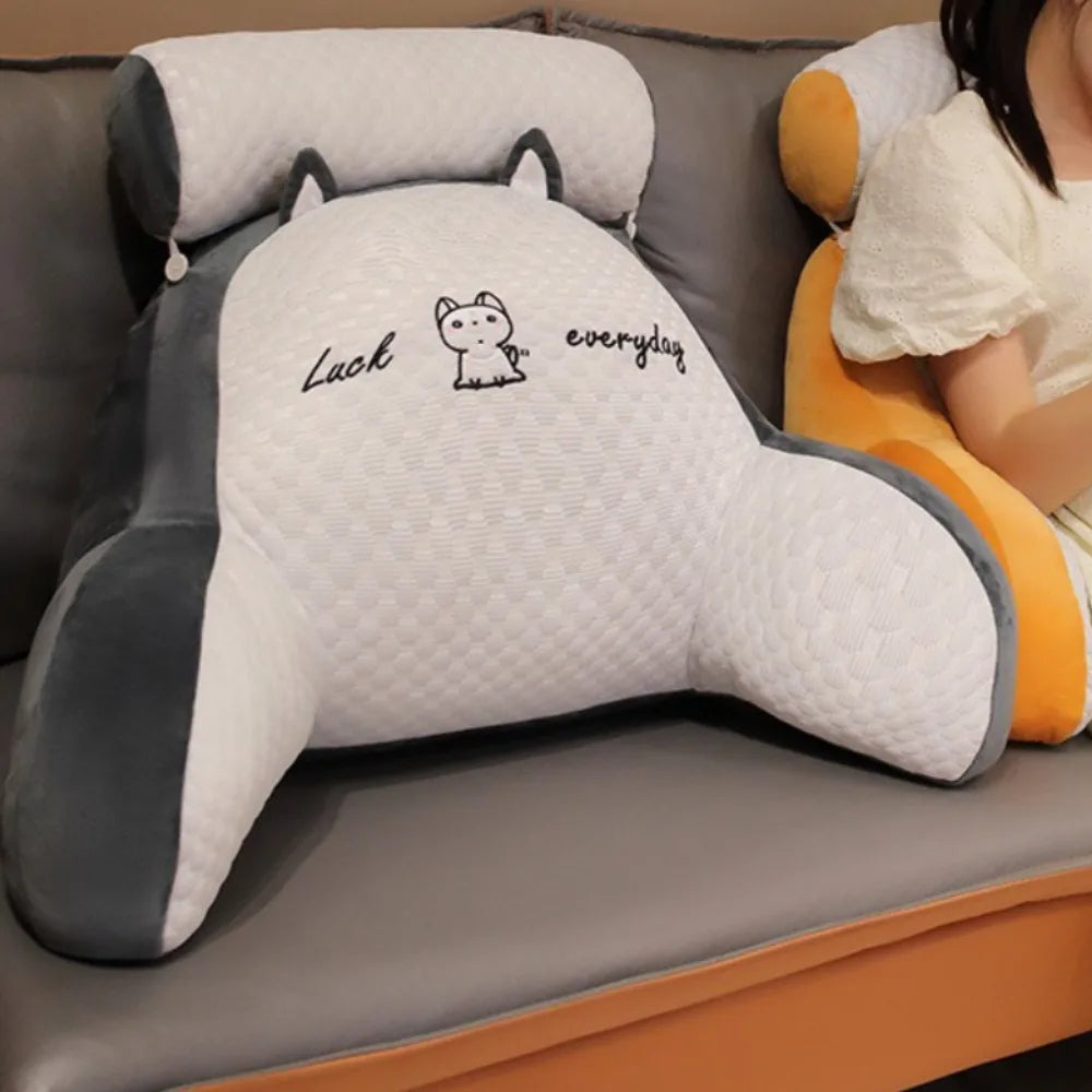 1pc Adjustable Reading Pillow - Ergonomic Back Support Cushion for Bed/Sofa/Floor, Gray Quilted Breathable Design The Home Essentials