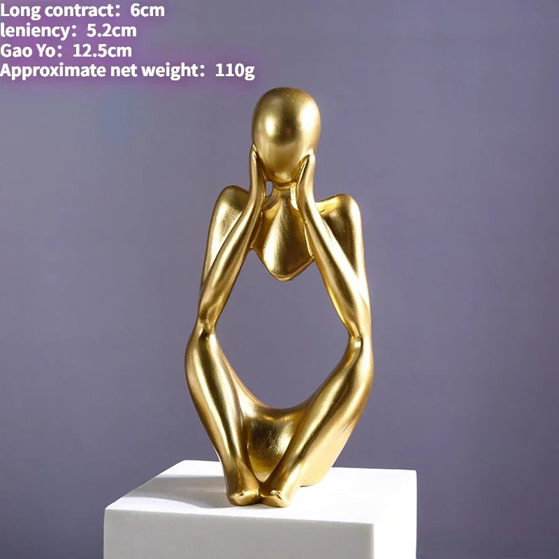 Sand Color The Thinker Abstract Statues Sculptures Yoga Figurine Nordic Living Room Home Decor Decoration Maison Desk Ornaments The Home Essentials