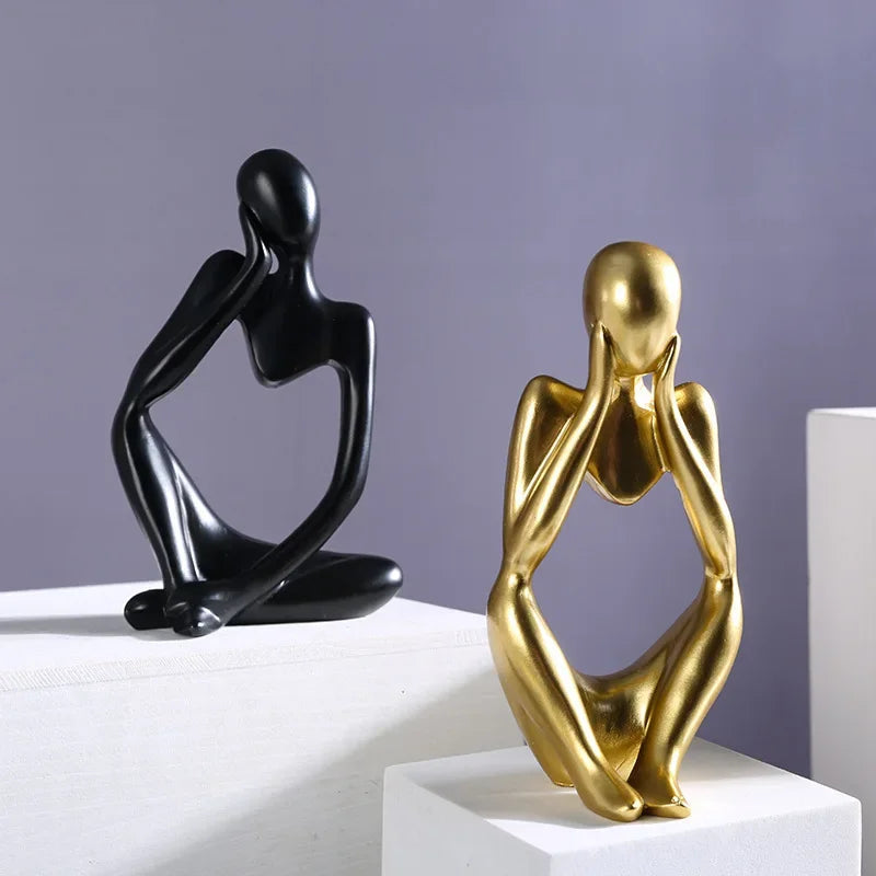 Sand Color The Thinker Abstract Statues Sculptures Yoga Figurine Nordic Living Room Home Decor Decoration Maison Desk Ornaments The Home Essentials