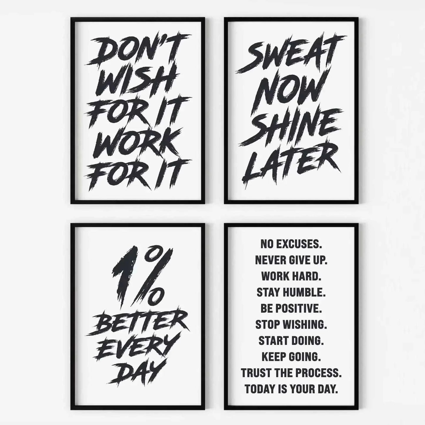 Gym Wall Art Poster Gym Inspirational Poster Home Gym Wall Decoration Gym Slogan Canvas Printing Decorative Painting Frameless