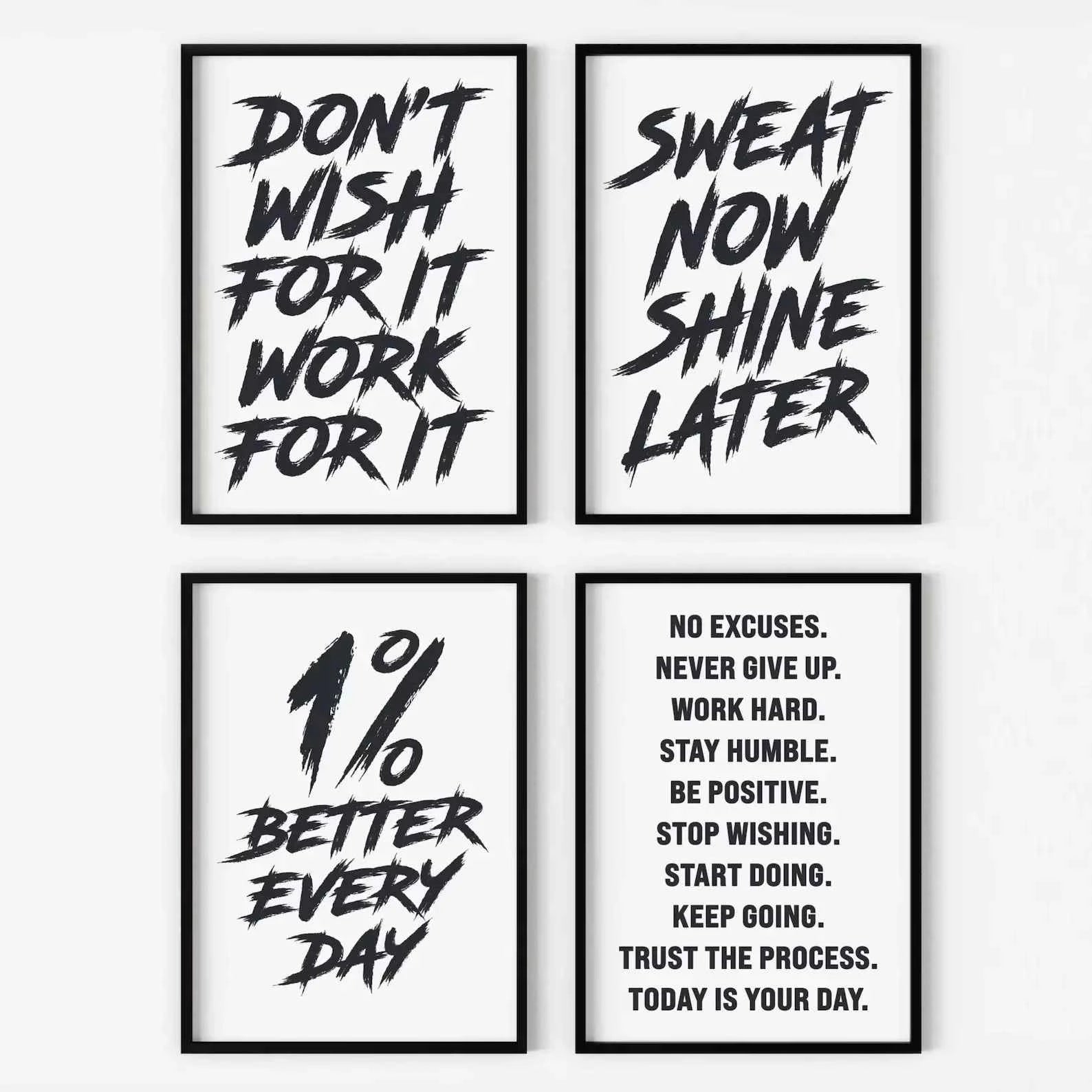 Gym Wall Art Poster Gym Inspirational Poster Home Gym Wall Decoration Gym Slogan Canvas Printing Decorative Painting Frameless