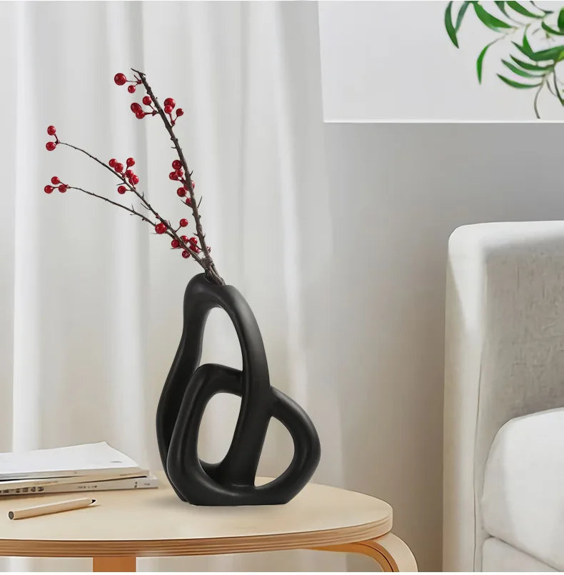 CAPIRON-Abstract Ceramic Vase, Flower Arrangement, Living Room, Table Office, Home Decoration Accessories, Interior Pampas Grass