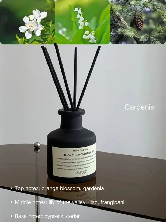 50ml Flameless Home Fragrance Room Flameless Freesia Jasmine Fragrance Oil with Reed Diffuser Stick Home Room Air Freshener Deco The Home Essentials
