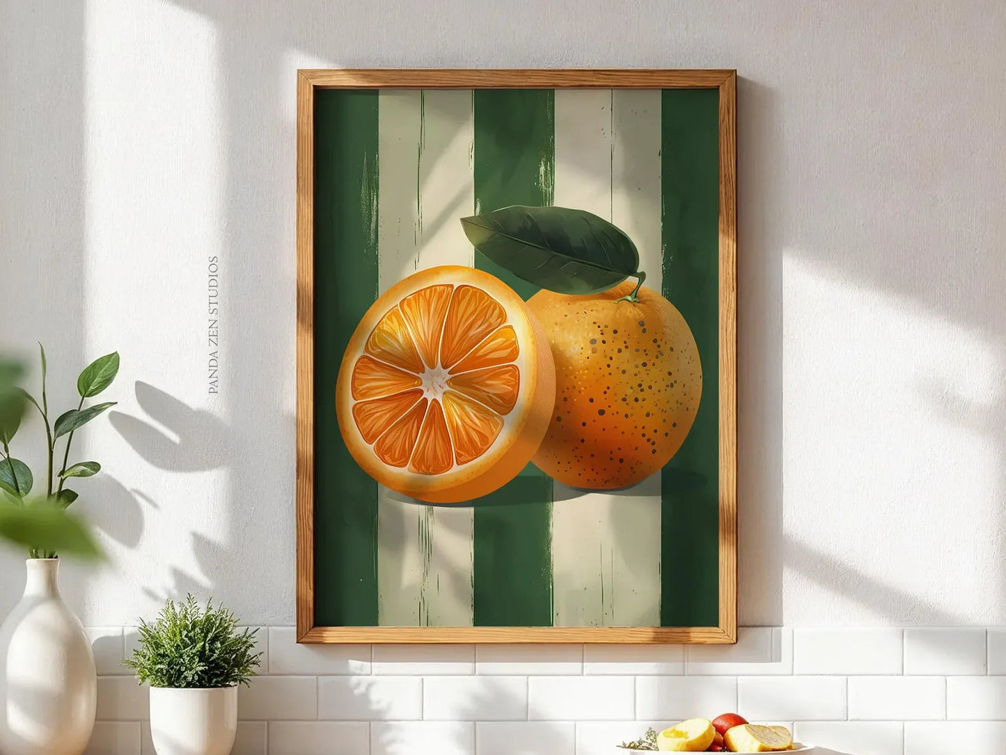 Orange Wall Decor, Orange Fruit Poster, Farmhouse Kitchen Art Painting, Kitchen Prints, Trendy Food Art, Retro Kitchen Art, Frui The Home Essentials