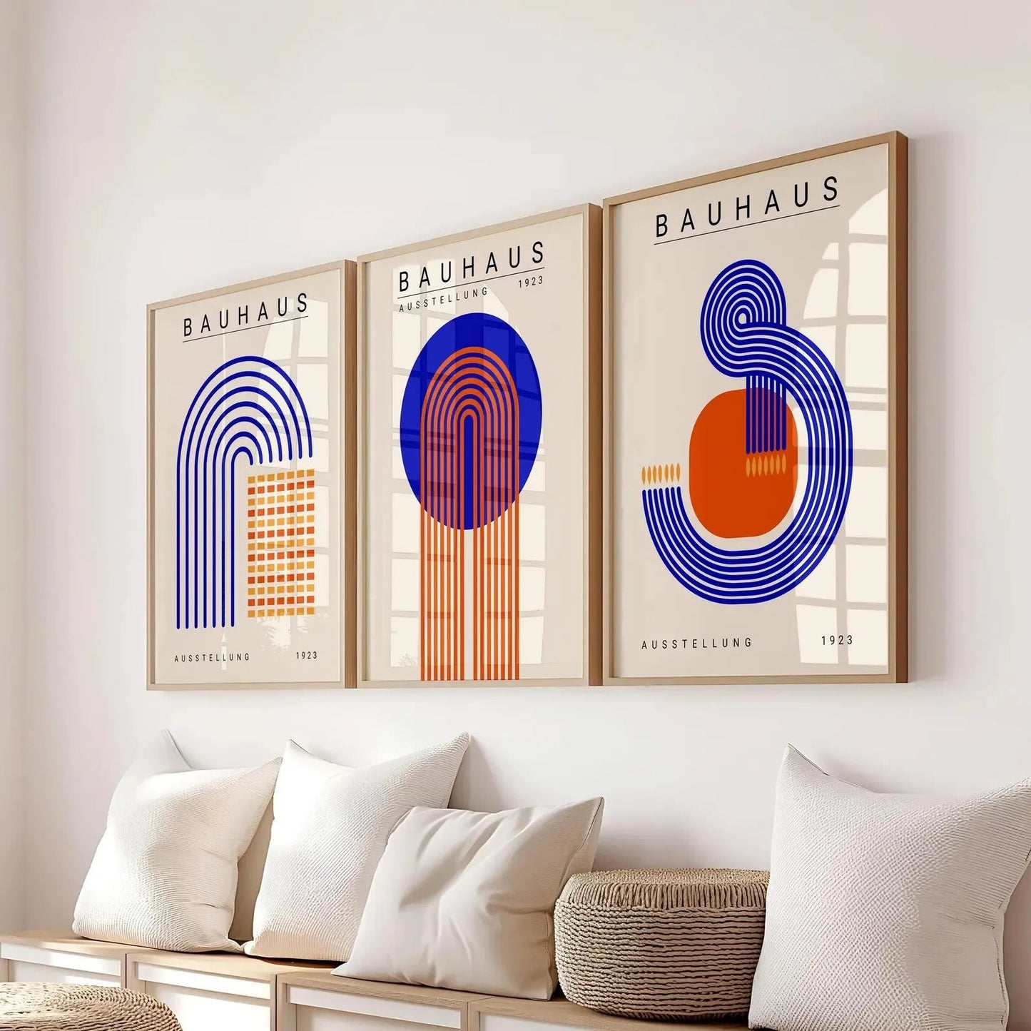 Blue & Yellow Wavy Line Abstract Art Canvas Poster Mid Century Geometric Wall Art Poster for Modern Living Room Home Decor The Home Essentials