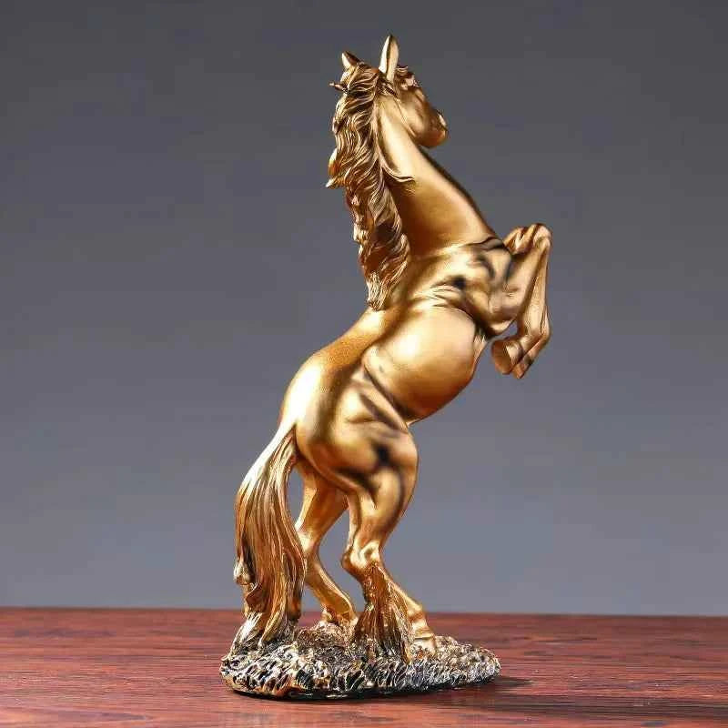 European Style Home Resin Victory Horse Statue, Living Room ，Cabinet,Office Desktop Decoration  Animal Figurines