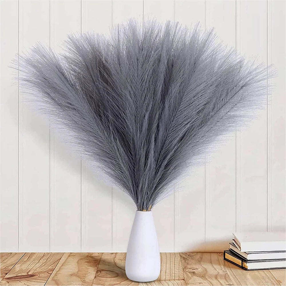 5/10/20PCS Fluffy Pampas Grass Boho Decor Artificial Flower Fake Plant Reed Simulated Party Wedding Home Decoration 42CM The Home Essentials