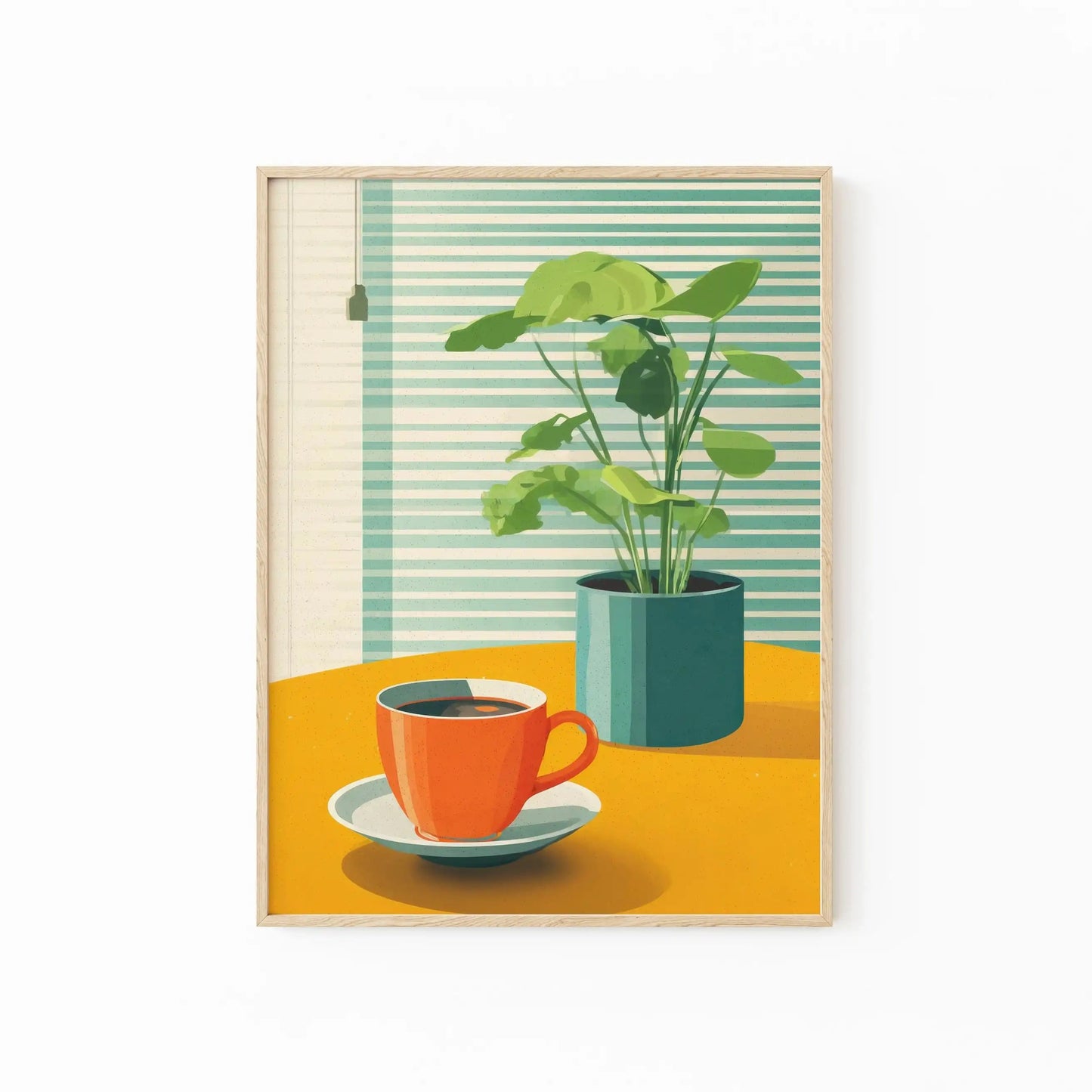 Vintage Coffee Plant Warm Stripes Canvas Prints Poster Retro MinimalistSuitable for Decoration in Living Rooms Bedrooms The Home Essentials