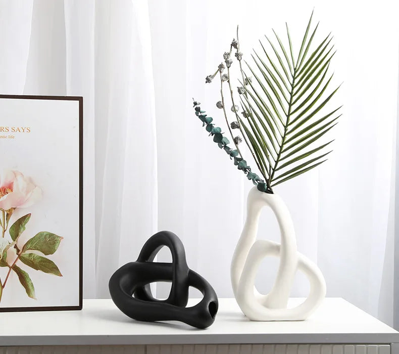 CAPIRON-Abstract Ceramic Vase, Flower Arrangement, Living Room, Table Office, Home Decoration Accessories, Interior Pampas Grass