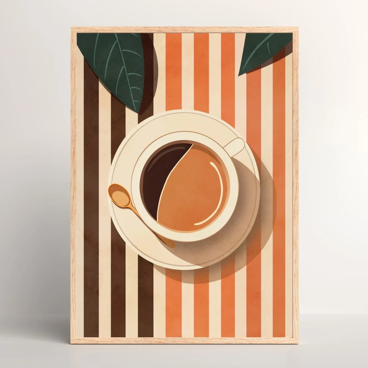 Vintage Coffee Plant Warm Stripes Canvas Prints Poster Retro MinimalistSuitable for Decoration in Living Rooms Bedrooms The Home Essentials