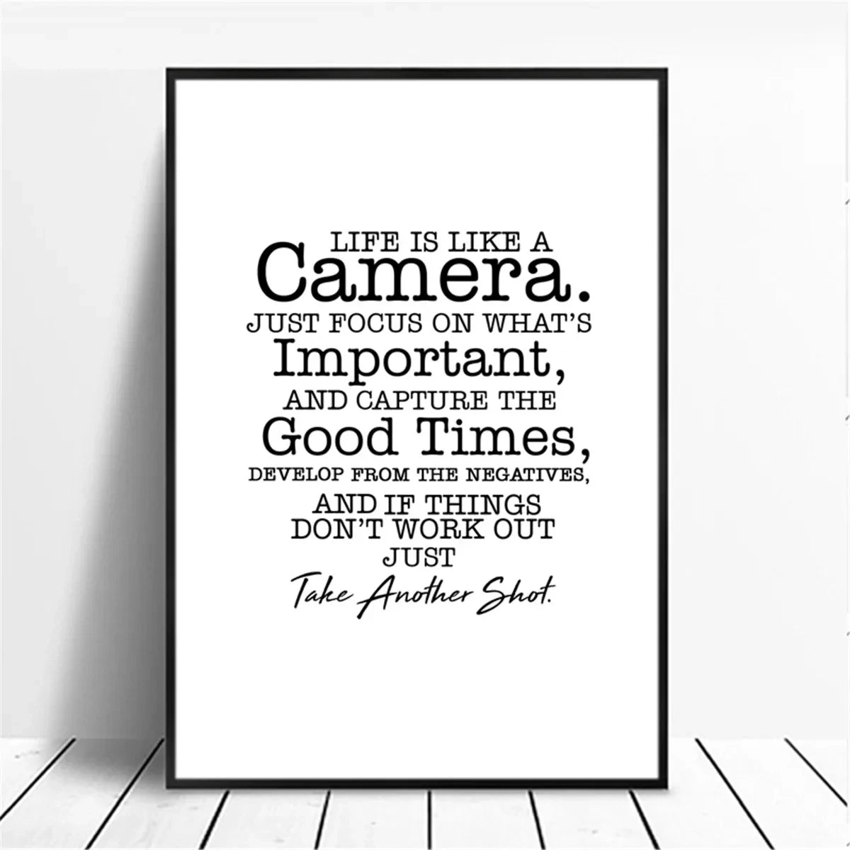 Canvas Painting Positive Energy Phrases Motivational Words Quote Poster Black and White Minimalist Wall Art Pictures Home Decor The Home Essentials