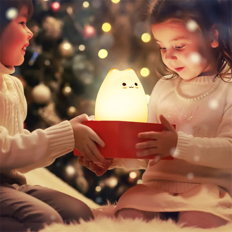 Mini Popular Cat Baby Night Lamp 7-color Pat Touch Color-changing Eye Protection Bedroom Bedside Night Light Gift Children The Home Essentials