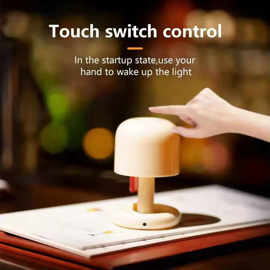 Mini Desktop Sunset Night Lamp Creative USB Rechargeable Mushroom Style Led Night Light for Coffee Bar Home Decor Bedroom