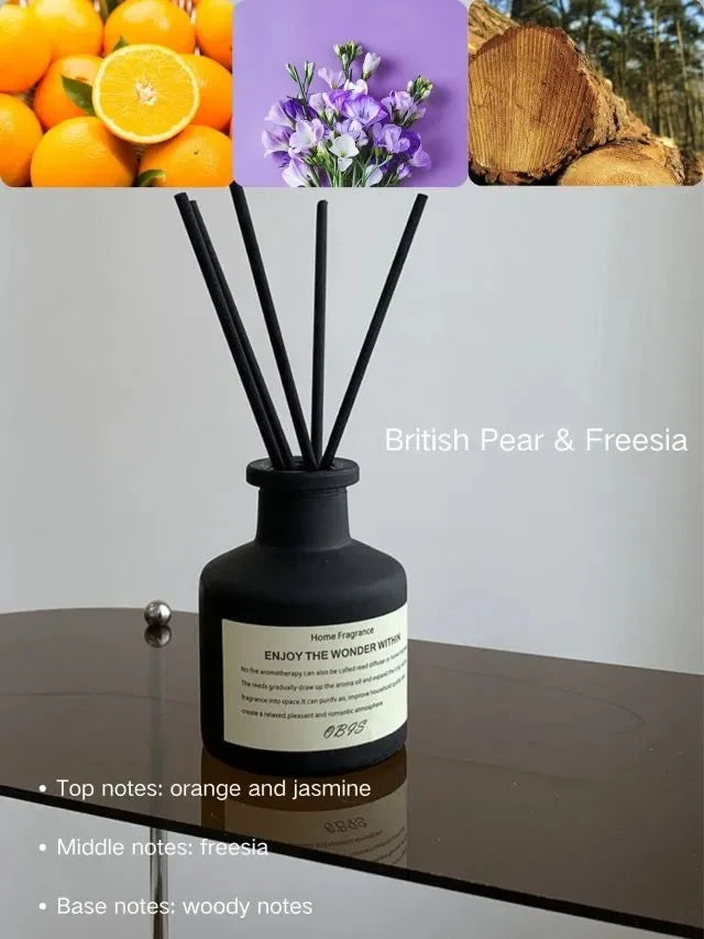 50ml Flameless Home Fragrance Room Flameless Freesia Jasmine Fragrance Oil with Reed Diffuser Stick Home Room Air Freshener Deco The Home Essentials