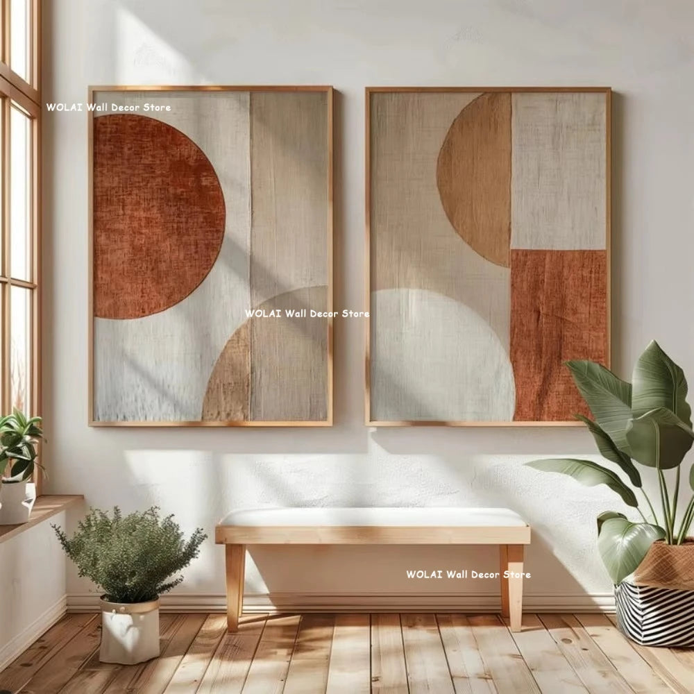 2pcs/set Japanese Retro Wabisabi Mountain Abstract Canvas Printing Abstract Green Sunset Flying Crane Wall Art Poster Home Decor The Home Essentials