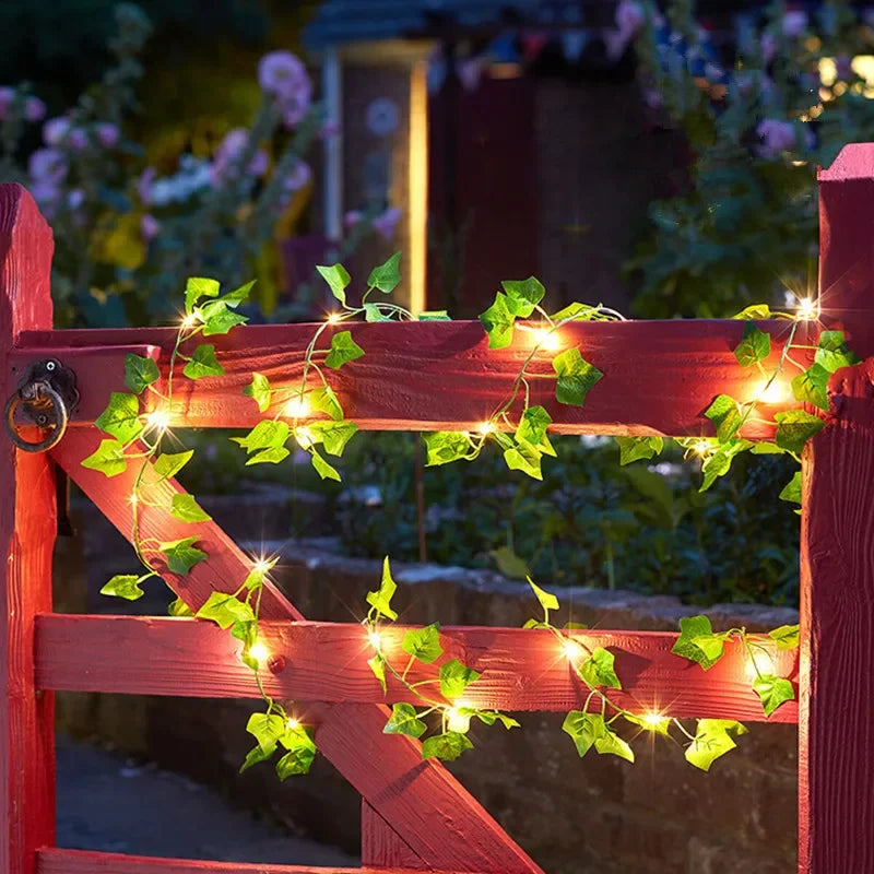 Flower Green Leaf String Lights Artificial Vine Fairy Lights Battery Powered Christmas Tree Garland Light for Weeding Home Decor The Home Essentials