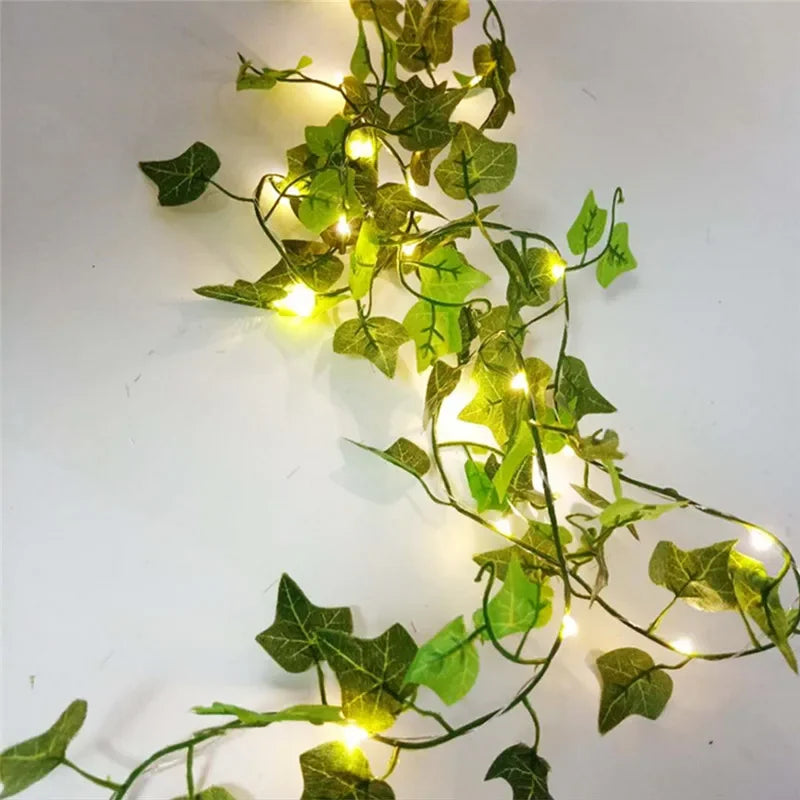 Flower Green Leaf String Lights Artificial Vine Fairy Lights Battery Powered Christmas Tree Garland Light for Weeding Home Decor The Home Essentials