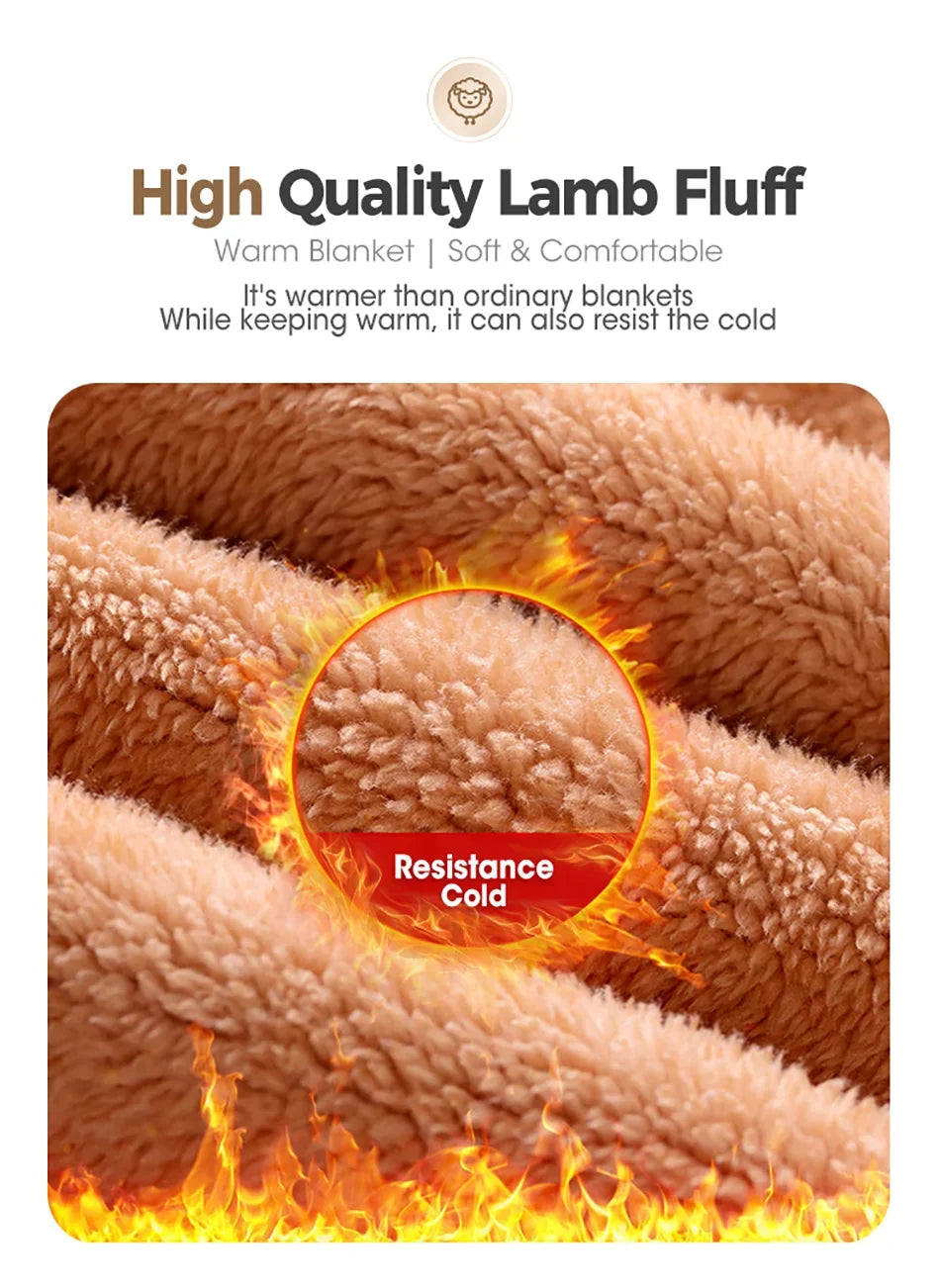 Wool Throw Blanket Keep Warm Winter Bed Blankets Double Sided Queen Duvet Cover Camping Double Bed Cover Bedspread On The Bed The Home Essentials