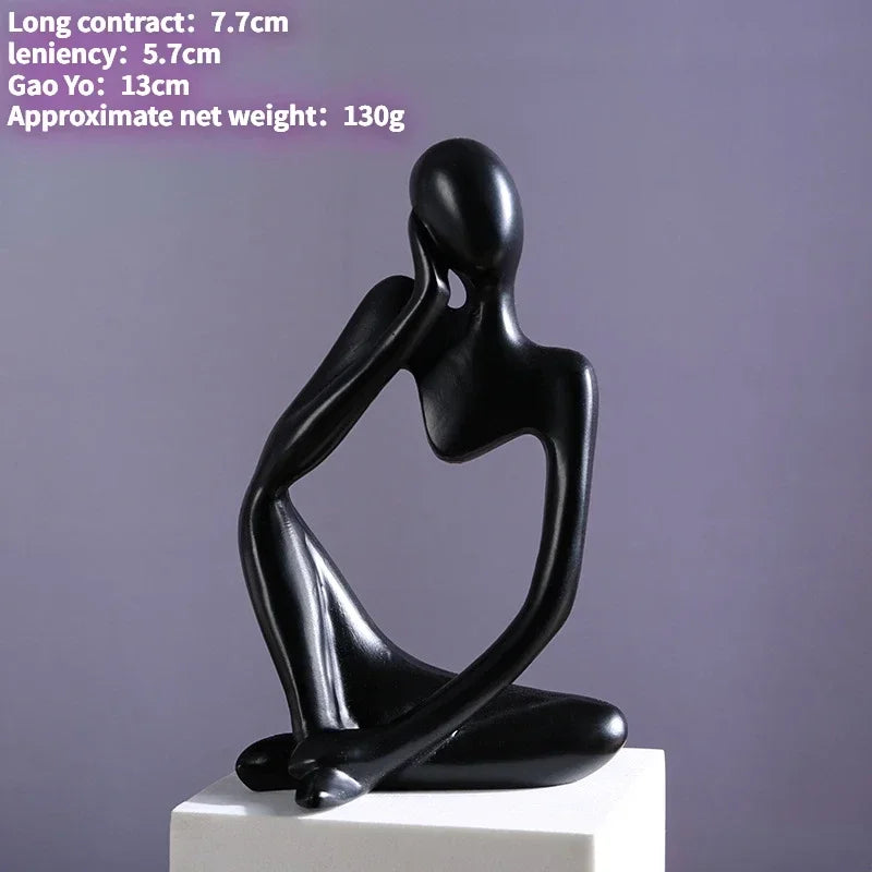 Sand Color The Thinker Abstract Statues Sculptures Yoga Figurine Nordic Living Room Home Decor Decoration Maison Desk Ornaments The Home Essentials