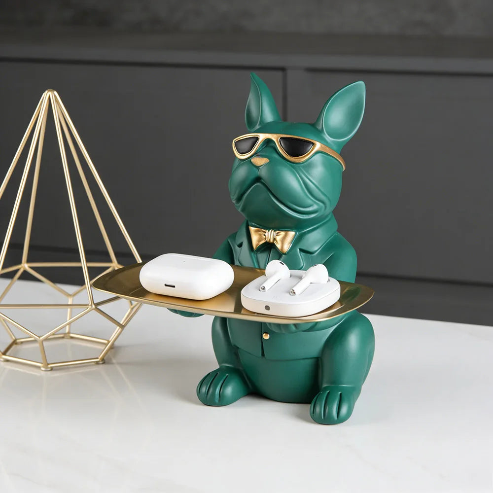 Multi Functional Bulldog Tray Animal Statue Creative Ornament Living Room Bedroom Miscellaneous Storage Home Decoration Gift The Home Essentials