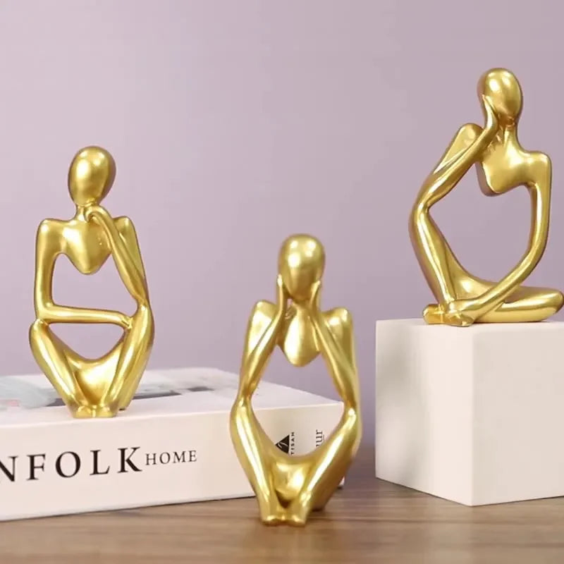 Sand Color The Thinker Abstract Statues Sculptures Yoga Figurine Nordic Living Room Home Decor Decoration Maison Desk Ornaments The Home Essentials