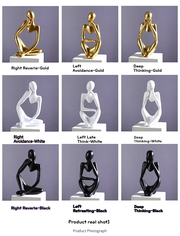 Sand Color The Thinker Abstract Statues Sculptures Yoga Figurine Nordic Living Room Home Decor Decoration Maison Desk Ornaments The Home Essentials