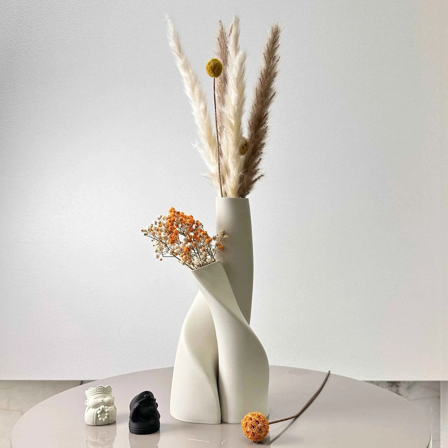 2 Piece Set of Special-Shaped Double Vase, Creative Dried Flower Vase, Multi-Color Optional, Suitable for Living Room, Kitchen,