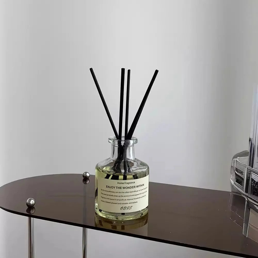 50ml Flameless Home Fragrance Room Flameless Freesia Jasmine Fragrance Oil with Reed Diffuser Stick Home Room Air Freshener Deco The Home Essentials