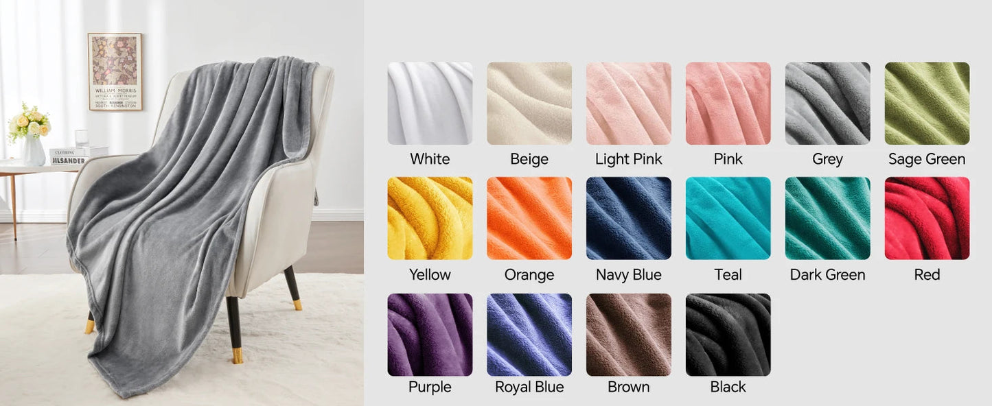 BEDELITE Fleece Blanket Black Throw Blankets for Couch & Bed, Luxury Plush Cozy Fuzzy Blanket 50x60 inches, Super Soft Warm Lightweight Throw Blanket for Travel Camping The Home Essentials