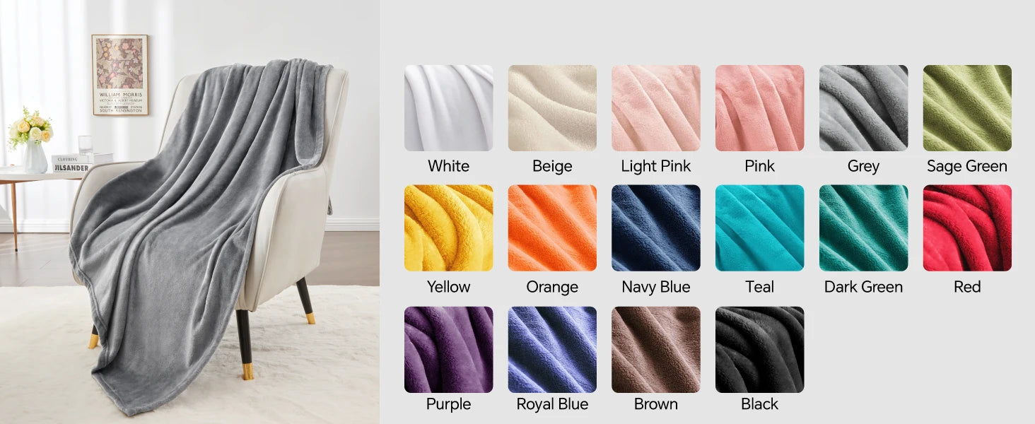 BEDELITE Fleece Blanket Black Throw Blankets for Couch & Bed, Luxury Plush Cozy Fuzzy Blanket 50x60 inches, Super Soft Warm Lightweight Throw Blanket for Travel Camping The Home Essentials