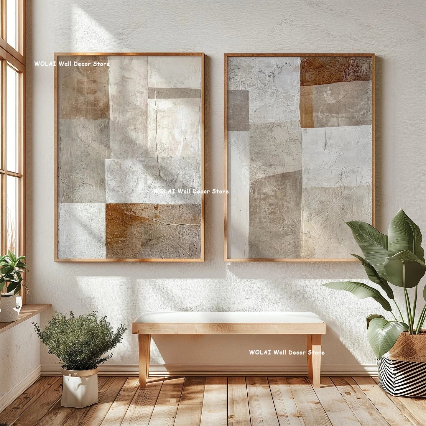 2pcs/set Japanese Retro Wabisabi Mountain Abstract Canvas Printing Abstract Green Sunset Flying Crane Wall Art Poster Home Decor The Home Essentials