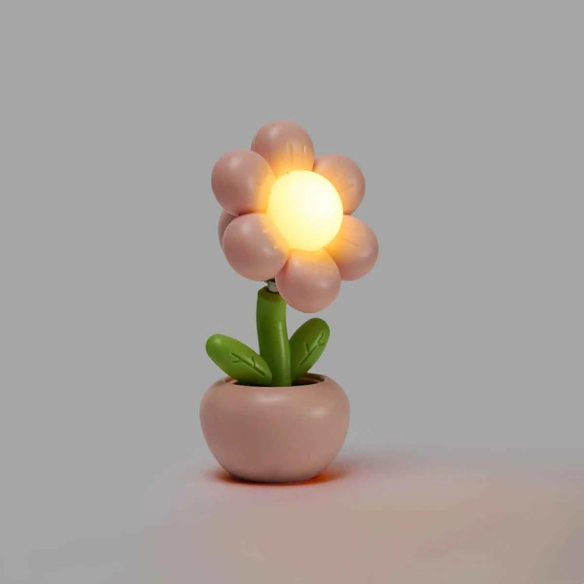 Mini LED Floral Potted Night Light For Bedroom Desk Mini Table Lamp Desktop Children's Gift Creative Decoration Night Lamp