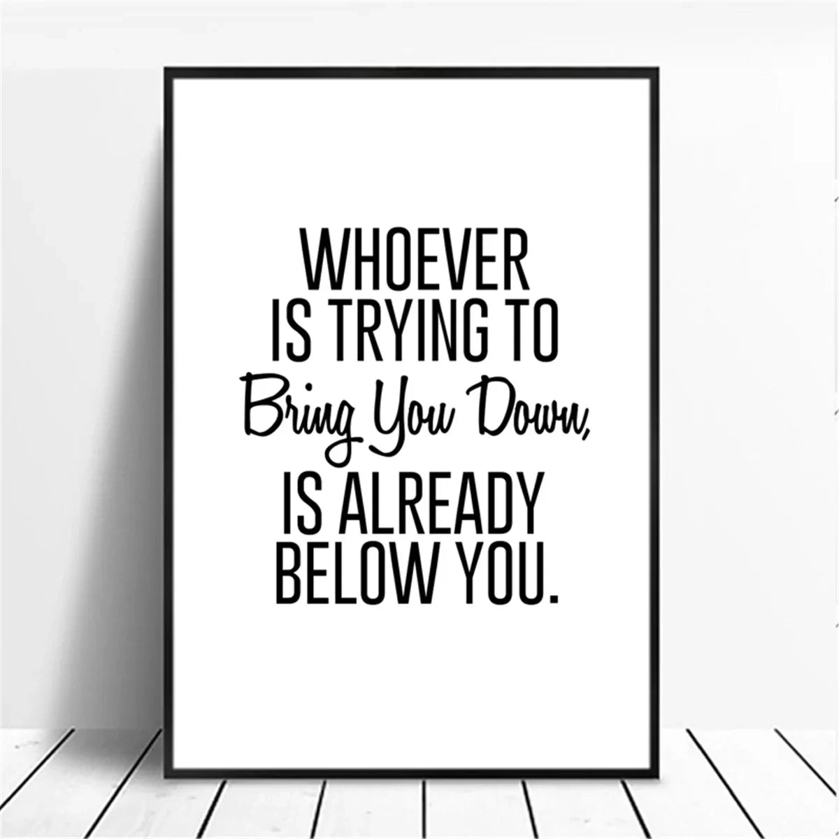 Canvas Painting Positive Energy Phrases Motivational Words Quote Poster Black and White Minimalist Wall Art Pictures Home Decor The Home Essentials