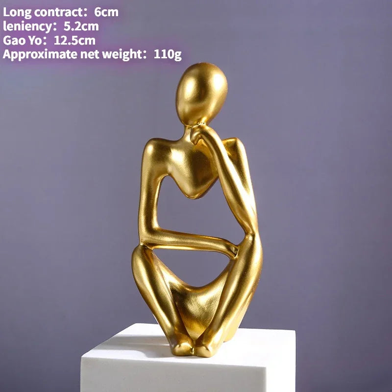 Sand Color The Thinker Abstract Statues Sculptures Yoga Figurine Nordic Living Room Home Decor Decoration Maison Desk Ornaments The Home Essentials