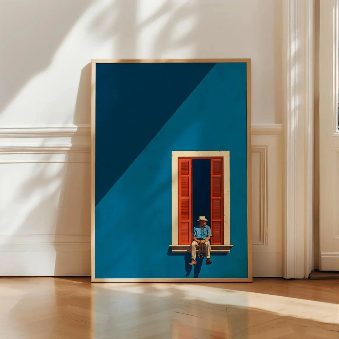 Modern Minimalist Style Color Block Windowsill Figure Canvas Painting Abstract Geometric Colorful Window Figure Art Poster Decor The Home Essentials