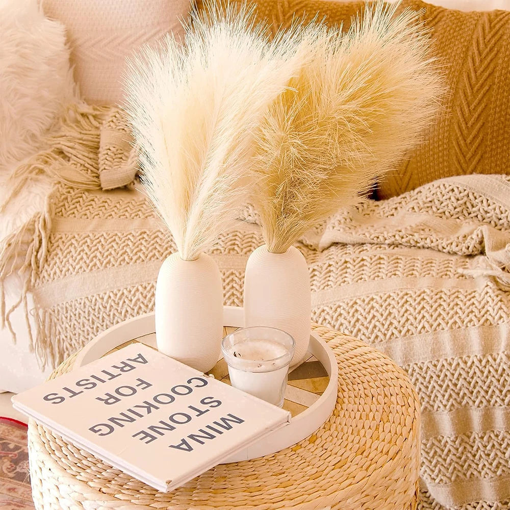 5/10/20PCS Fluffy Pampas Grass Boho Decor Artificial Flower Fake Plant Reed Simulated Party Wedding Home Decoration 42CM The Home Essentials
