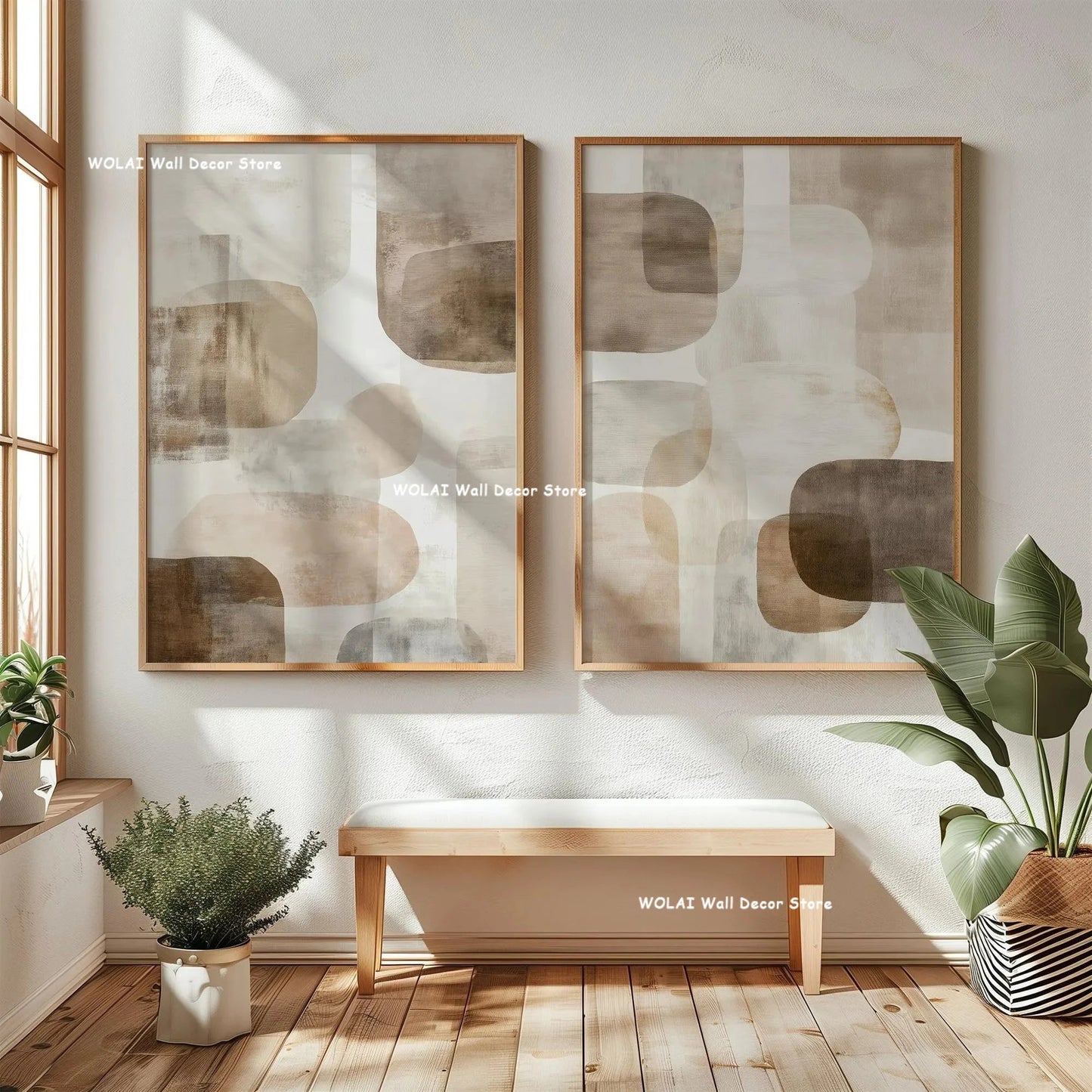 2pcs/set Japanese Retro Wabisabi Mountain Abstract Canvas Printing Abstract Green Sunset Flying Crane Wall Art Poster Home Decor The Home Essentials