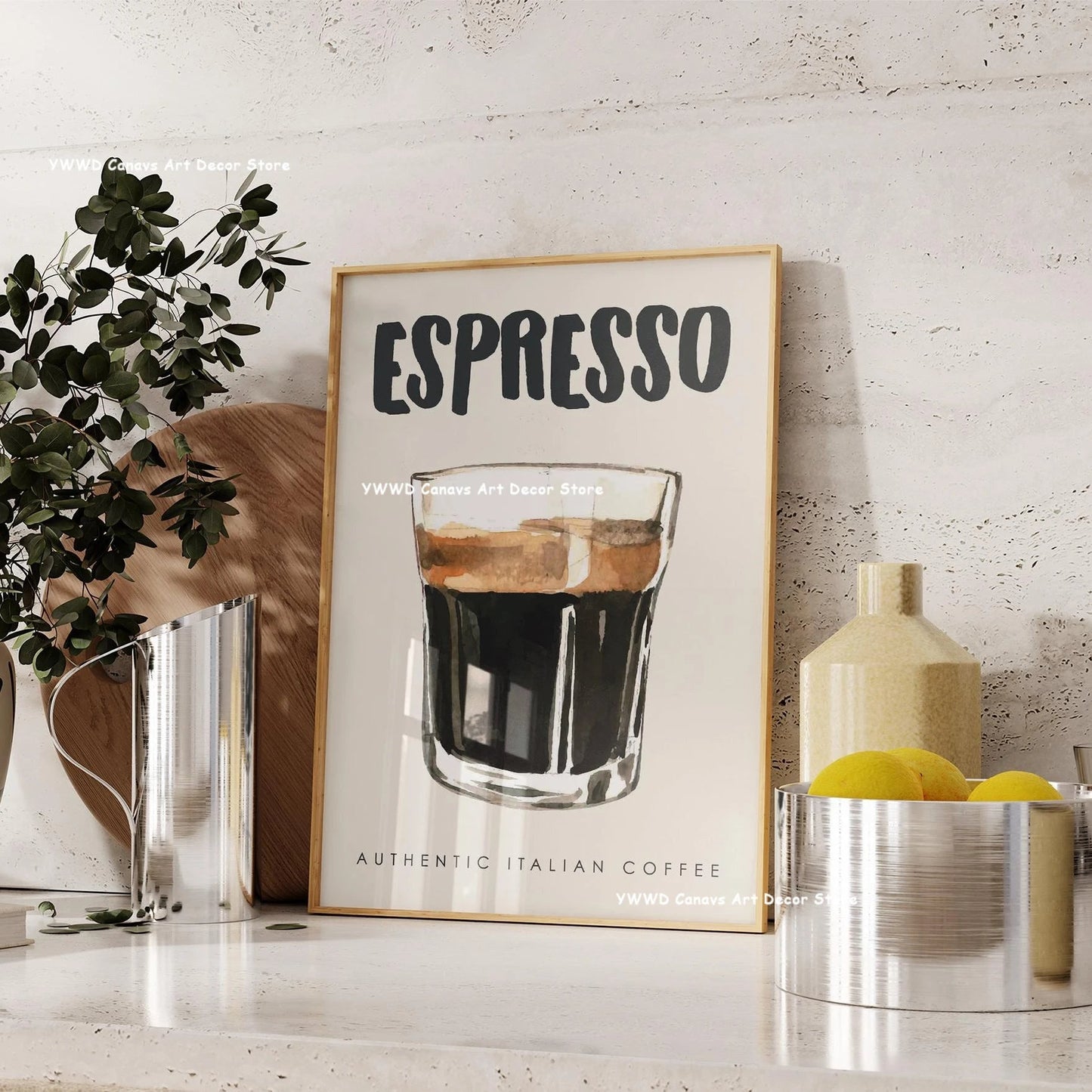 Bon Appetit Typesetting Kitchen Canvas Printing Moka Pot Espresso Art Poster for Modern Living Room Dining Room Home Decor Gift The Home Essentials