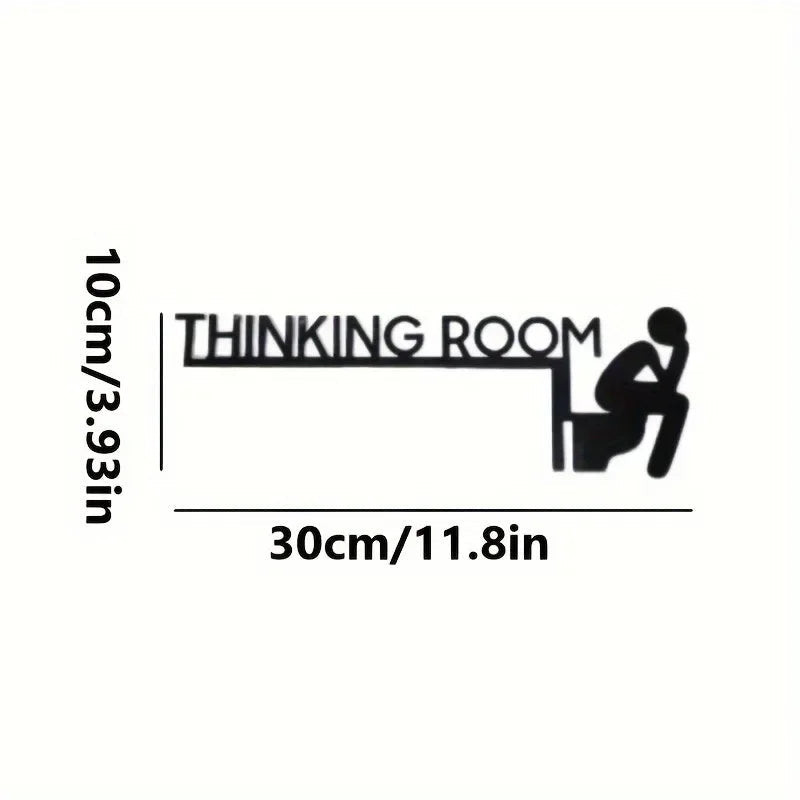 1pc Modern Metal Toilet Door Sign - Stylish Thinking Room Wall Sculpture - Home Decor Artwork - Decorative Door Frame Pendant The Home Essentials