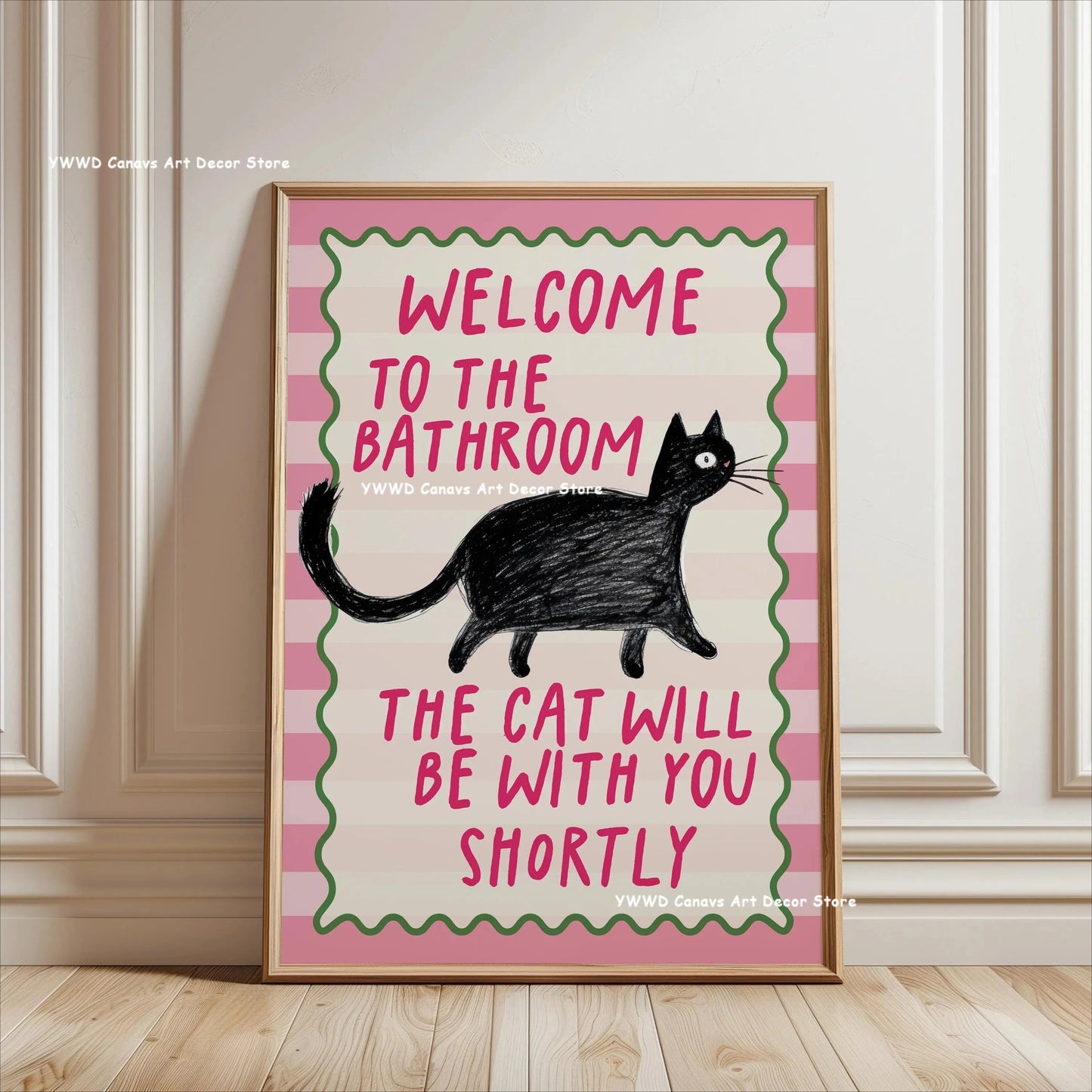 Wash Your Paws Black Cat Animal Canvas Print Funny Bathroom Quote Wall Art Poster for Modern Living Room Toilet Home Decor Gifts The Home Essentials