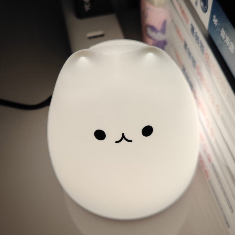 Mini Popular Cat Baby Night Lamp 7-color Pat Touch Color-changing Eye Protection Bedroom Bedside Night Light Gift Children The Home Essentials