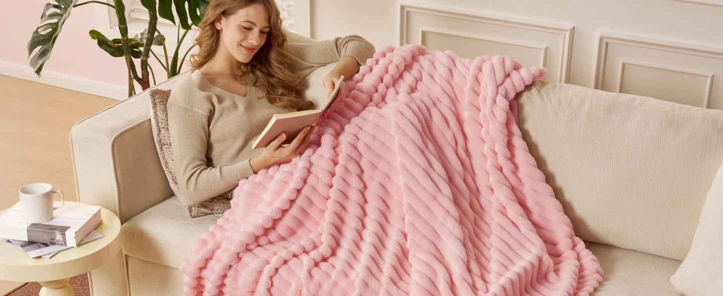 Joiedomi White Throw Blanket for Couch, Soft & Warm Fleece Blankets Gifts for Women Men Mom, Cozy Cute Soft Cream White Throw 50x60 Inches The Home Essentials