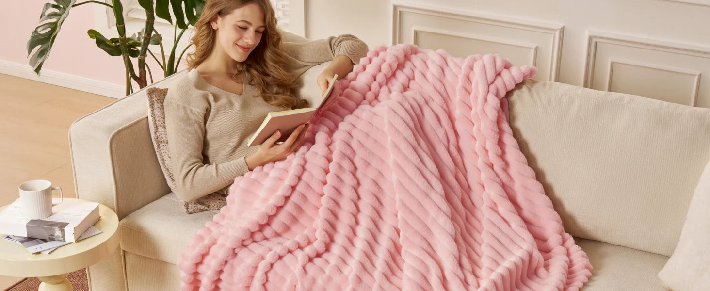 Joiedomi White Throw Blanket for Couch, Soft & Warm Fleece Blankets Gifts for Women Men Mom, Cozy Cute Soft Cream White Throw 50x60 Inches The Home Essentials