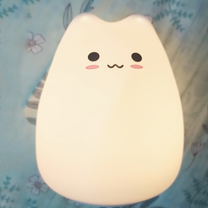 Mini Popular Cat Baby Night Lamp 7-color Pat Touch Color-changing Eye Protection Bedroom Bedside Night Light Gift Children The Home Essentials