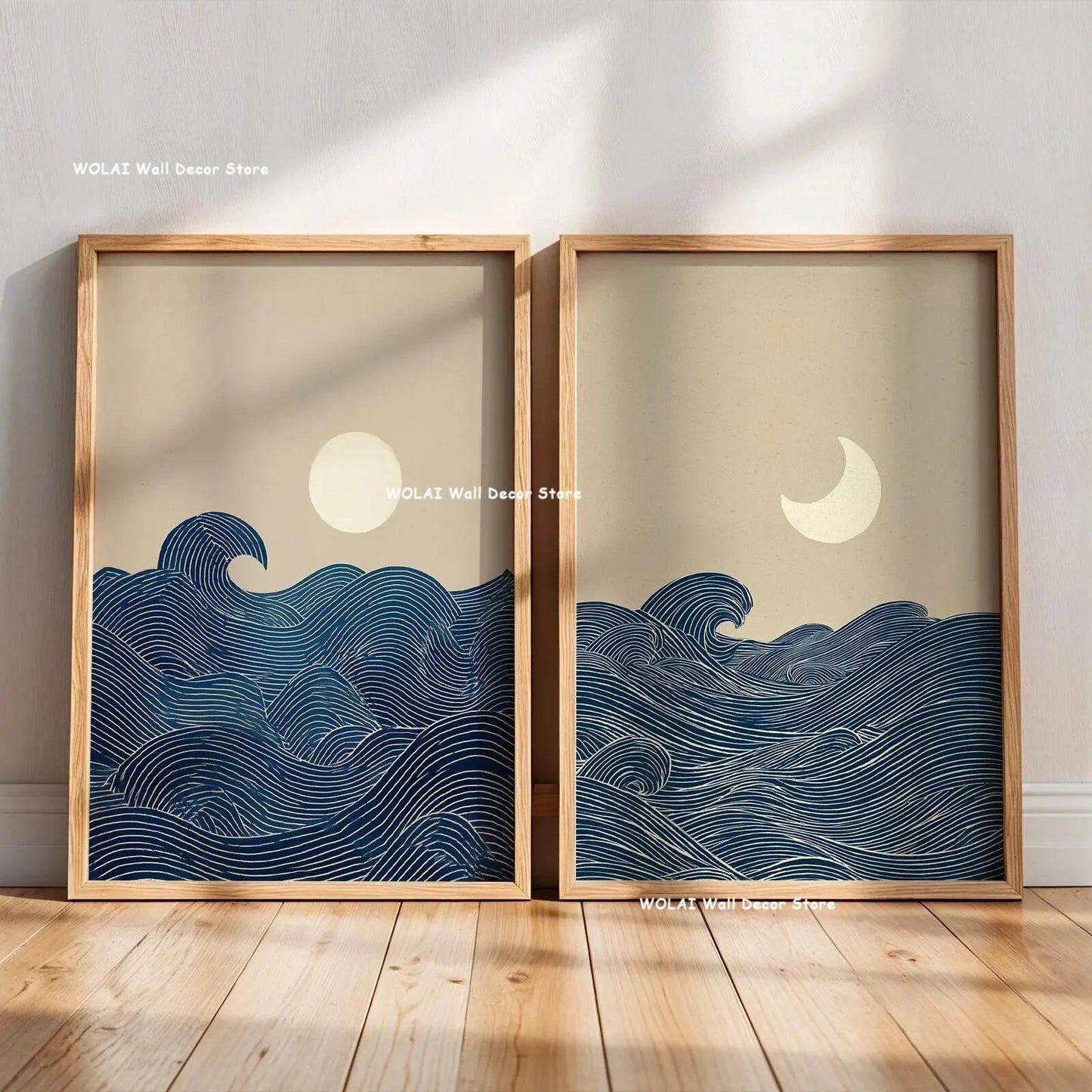 2pcs/set Japanese Retro Wabisabi Mountain Abstract Canvas Printing Abstract Green Sunset Flying Crane Wall Art Poster Home Decor The Home Essentials
